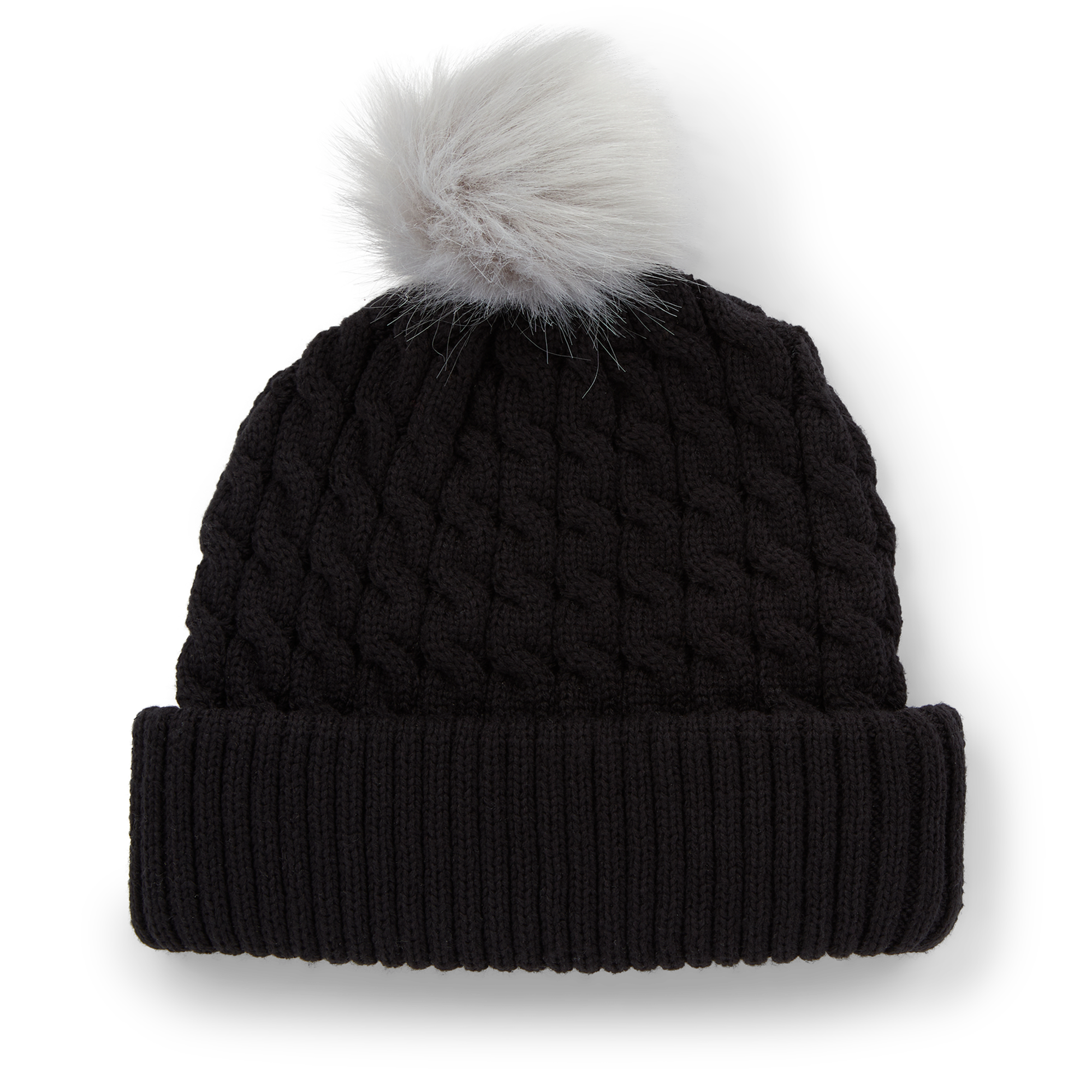 Cable Knit Pom Pom